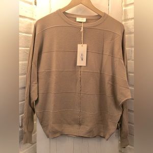 NWT, Allie Rose Sweater, size: Large, color: Latte